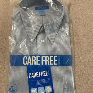 Men's Care Free Blue Striped Shirt